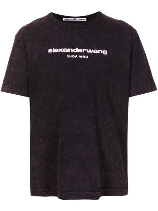 Alexander Wang Logo Print Acid Wash T-shirt - Farfetch