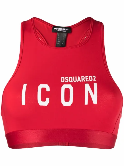 DSQUARED2 logo-print cotton bra