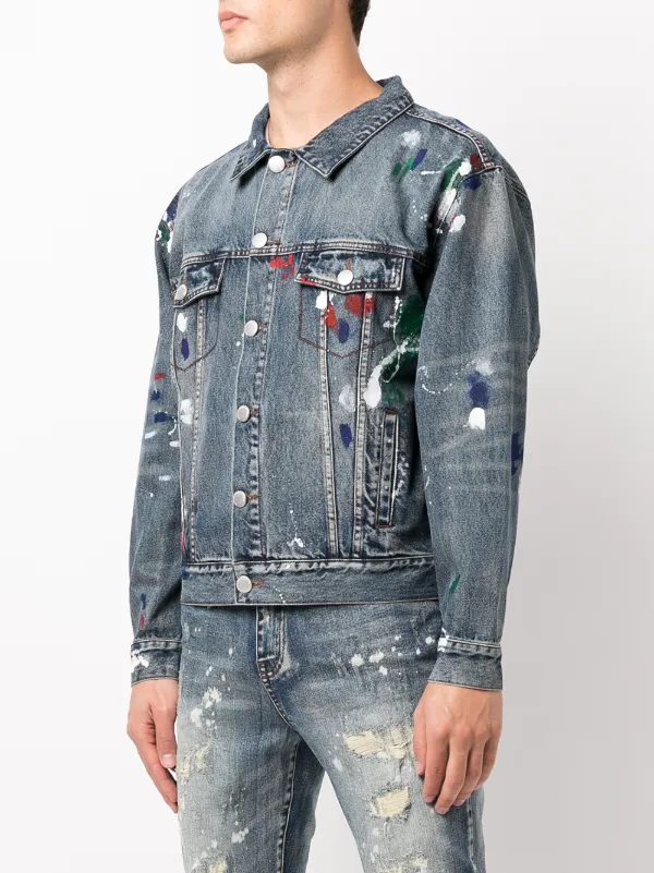 Calvin klein paint sales splatter denim jacket