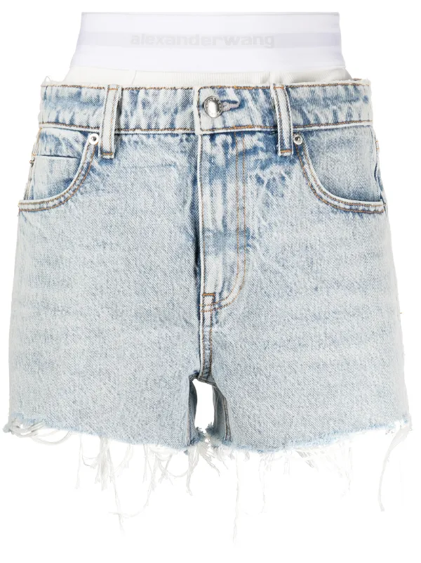 Denim shorts clearance elastic waist