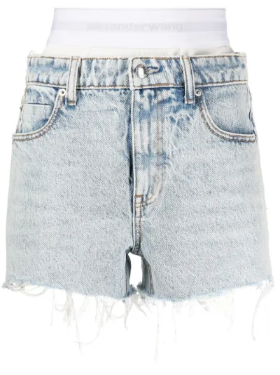logo-waistband denim shorts | Alexander 