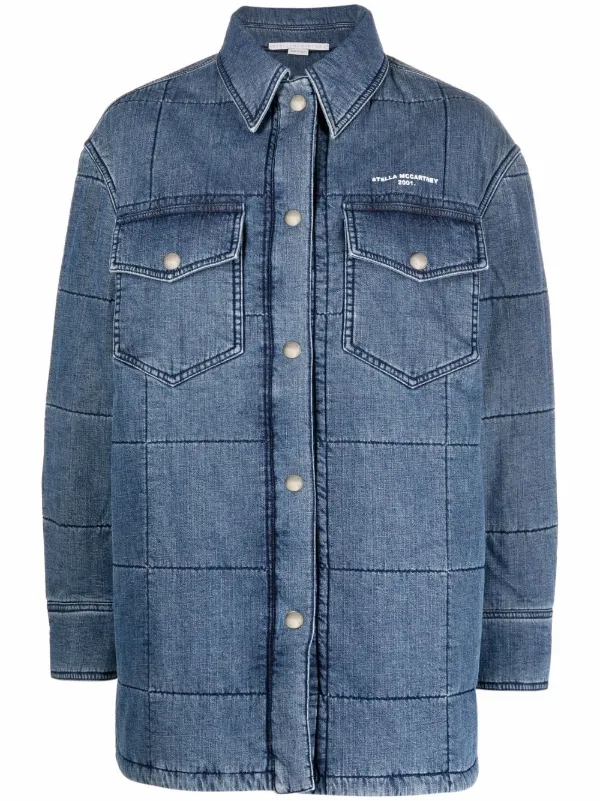 Shop Stella McCartney logo-print denim 