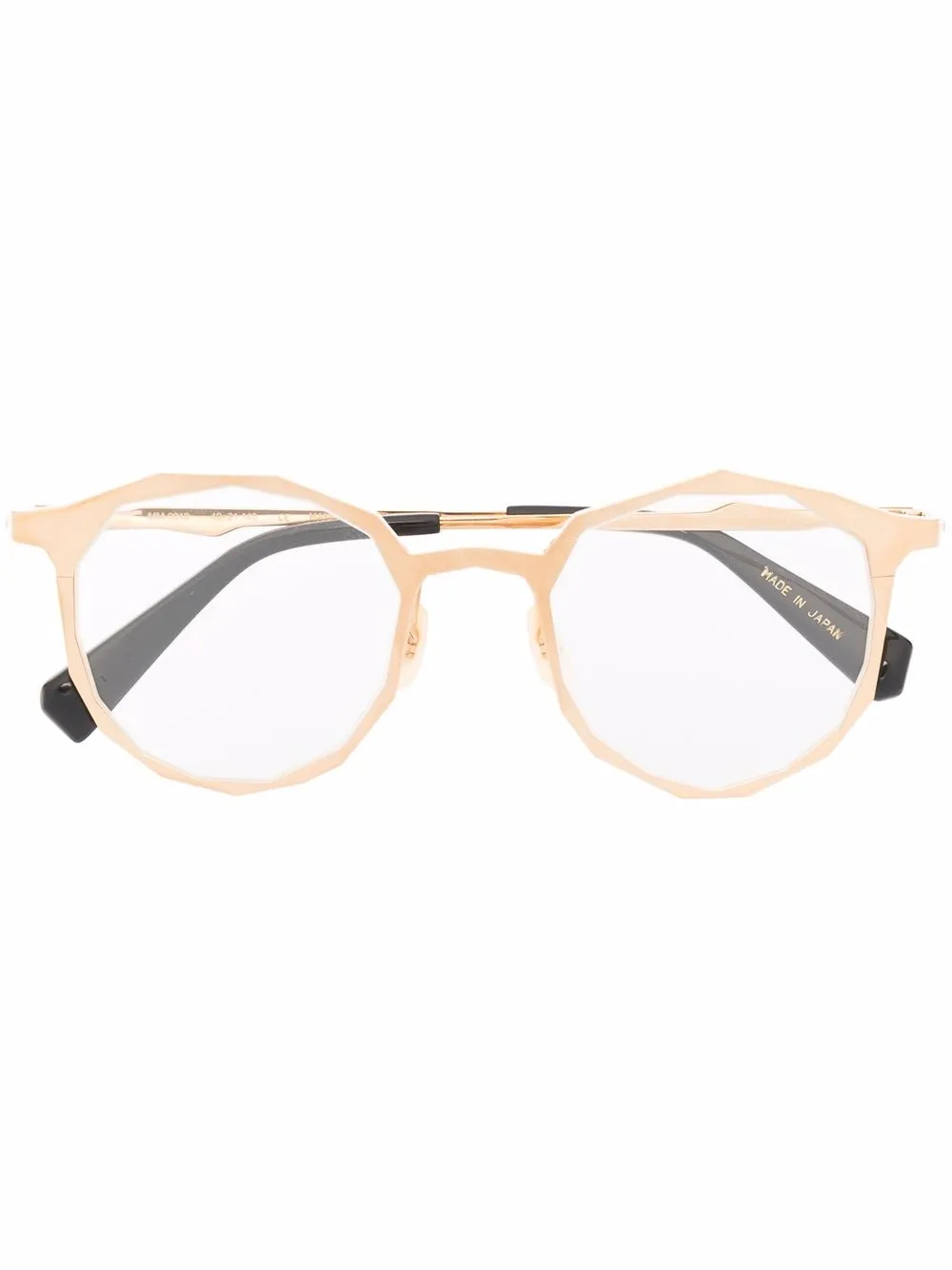 masahiromaruyama angular metallic frame glasses - gold