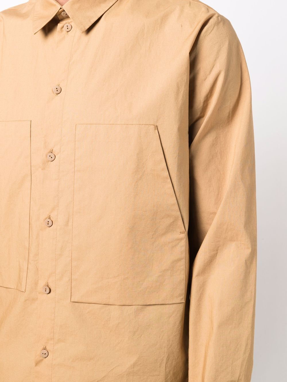 Shop Toogood Patch-pockets Cotton Shirt In Brown