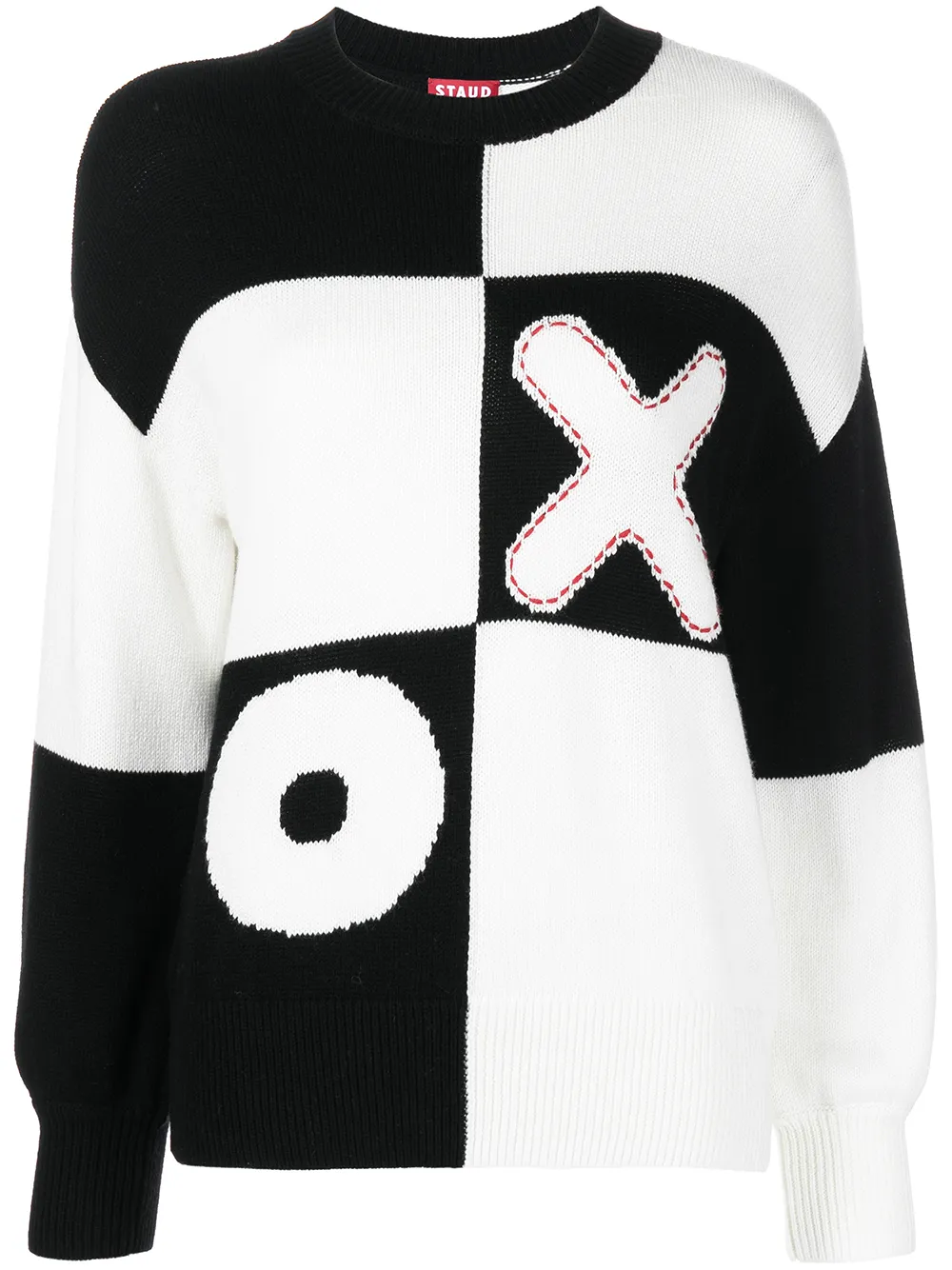 STAUD patterned crew neck jumper