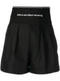 Alexander Wang logo-waistband safari shorts - Black