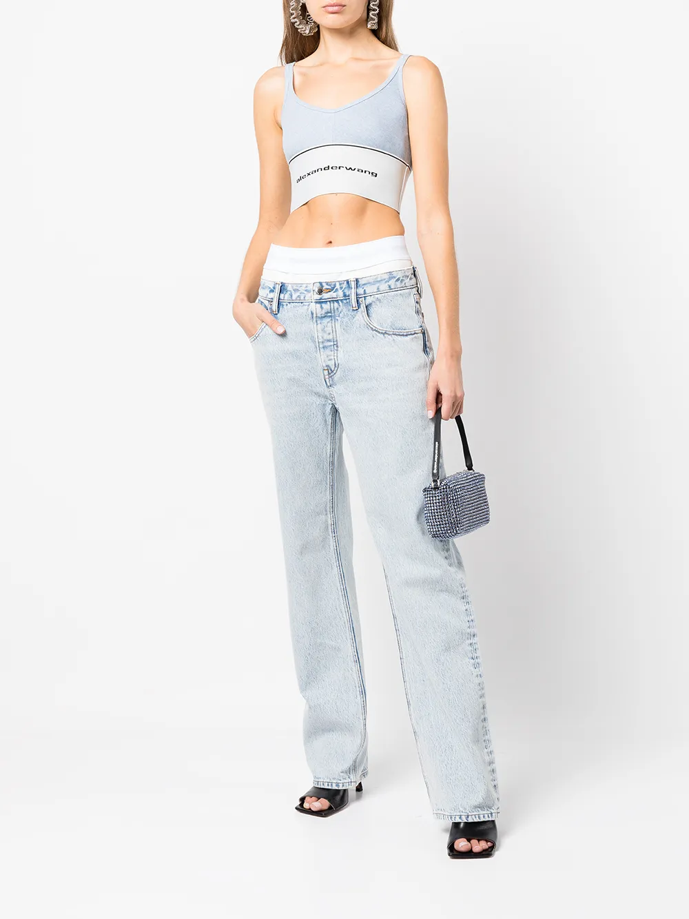фото Alexander wang прямые джинсы с логотипом
