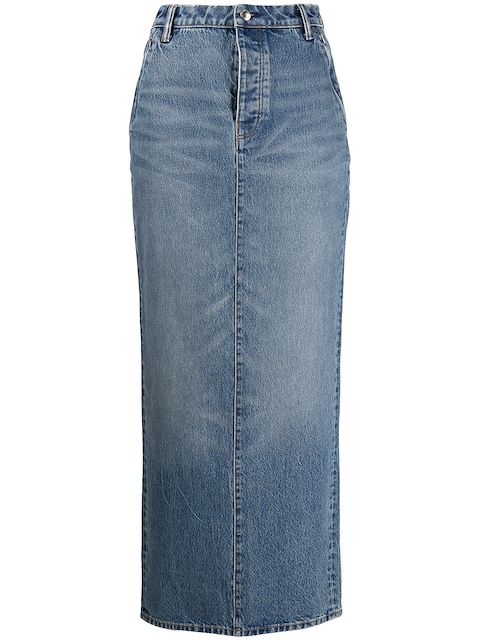 Alexander Wang maxi slit-detail denim skirt
