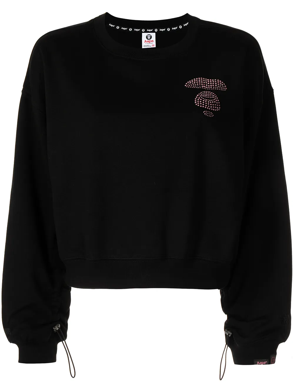 

AAPE BY *A BATHING APE® sudadera corta con logo estampado - Negro