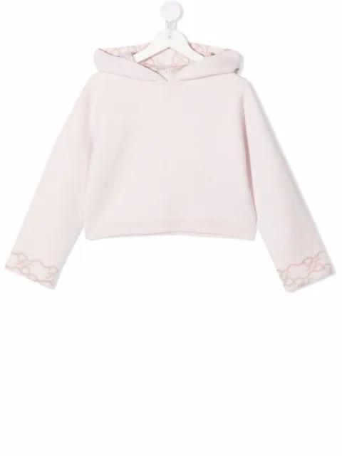 Fendi Kids Moletom com capuz e estampa de logo