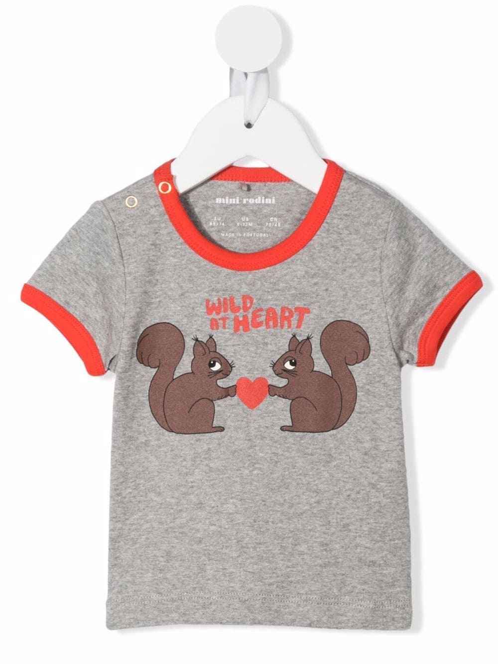 

Mini Rodini playera estampada Wild at Heart - Gris