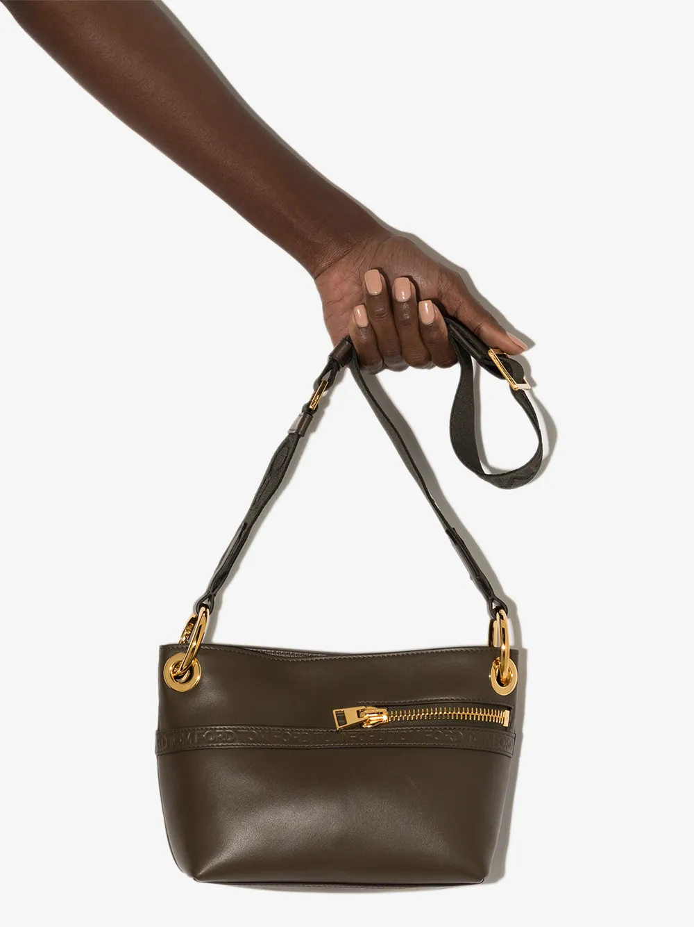 фото Tom ford сумка на плечо с тисненым логотипом