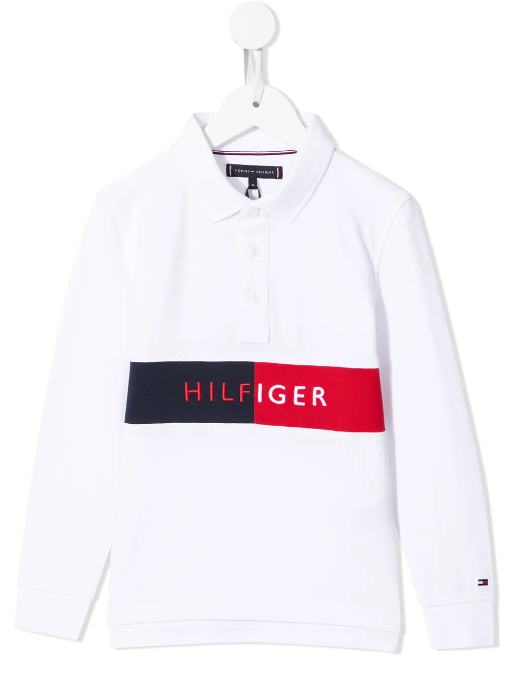 

Tommy Hilfiger Junior playera tipo polo con logo bordado - Blanco