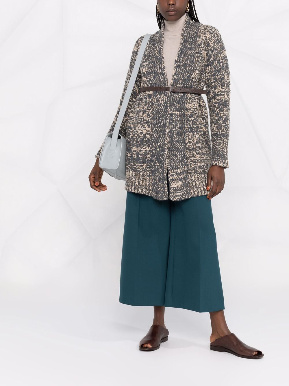Image 2 of Fabiana Filippi chunky knit belted cardi-coat