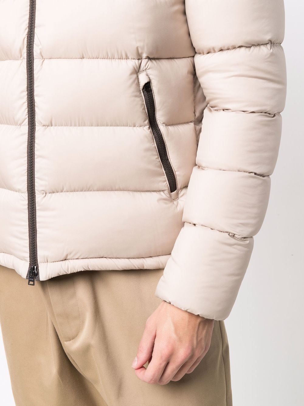 Shop Herno Padded Quilted Coat In Neutrals