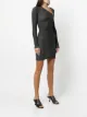 John Elliott asymmetric-neck long-sleeved dress