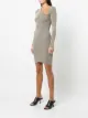 John Elliott asymmetric-neck long-sleeved dress