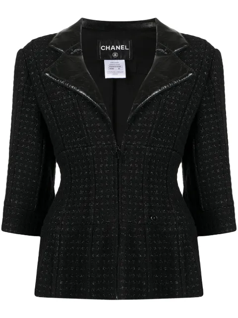 CHANEL Pre-Owned saco de tweed con botones