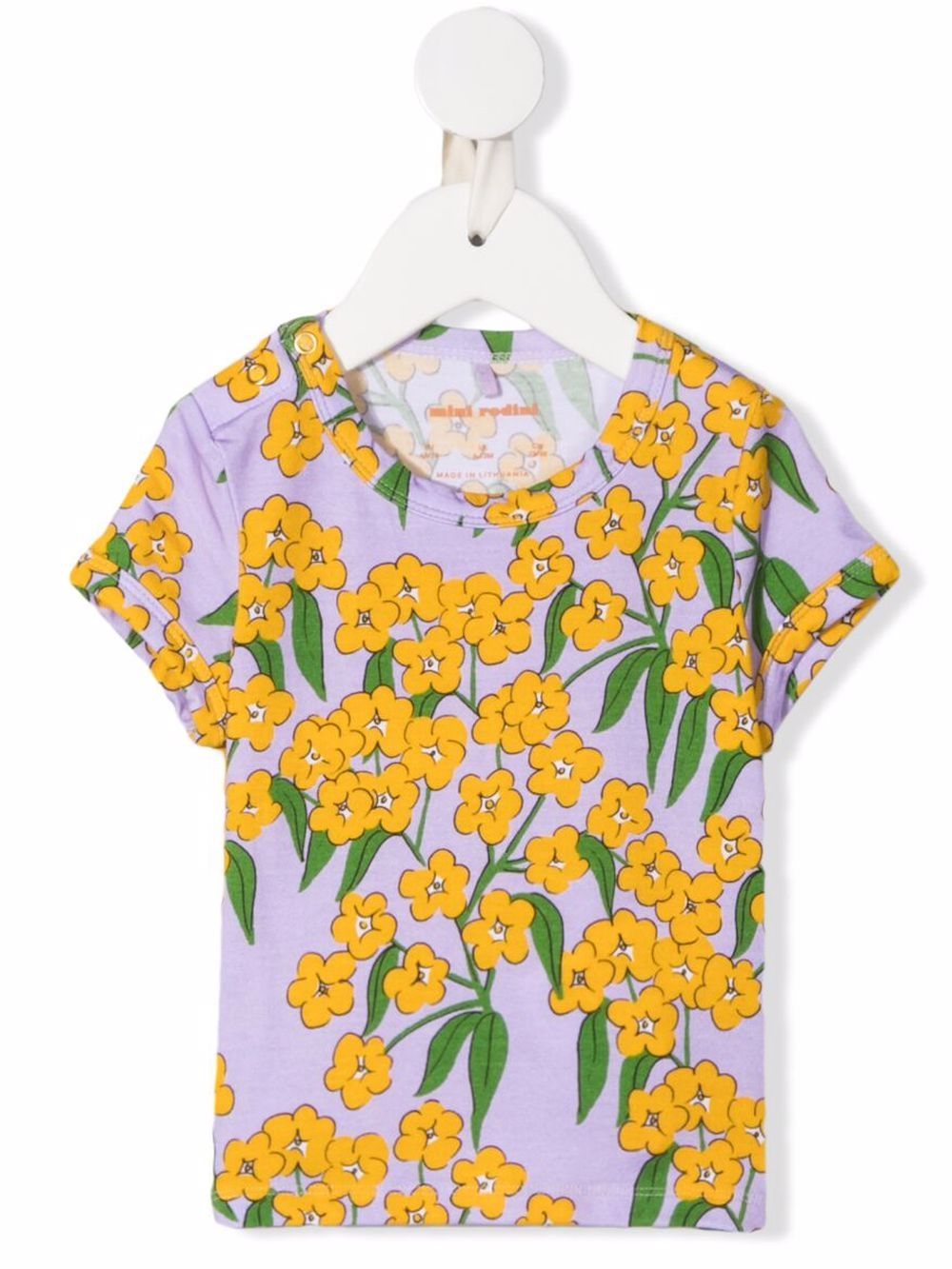 фото Mini rodini футболка с цветочным принтом