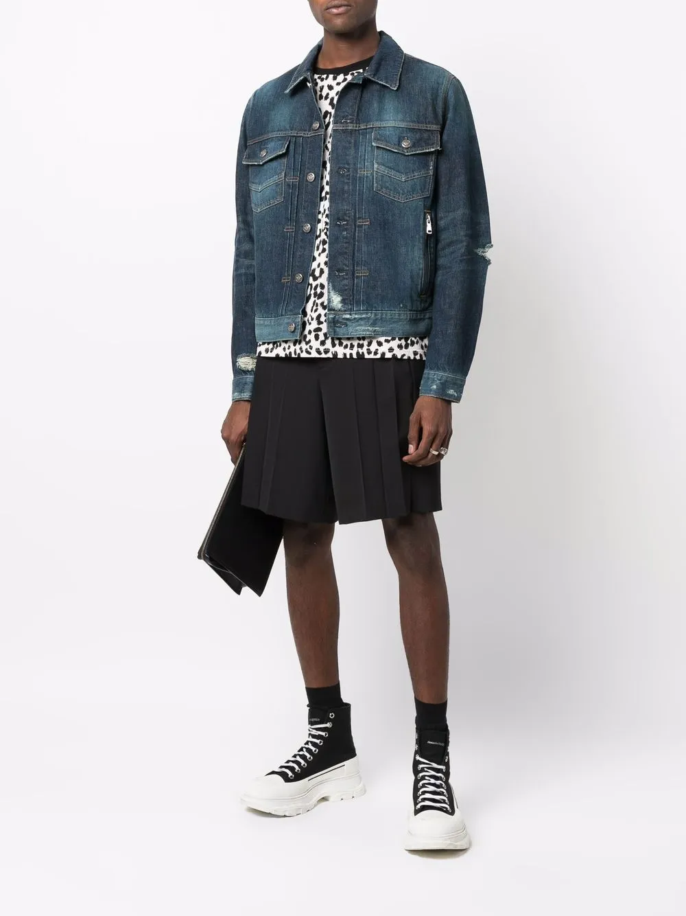 фото Balmain джинсовая куртка с эффектом потертости