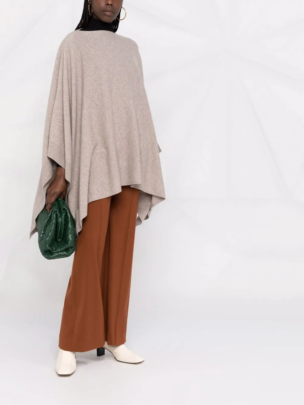 Allude Poncho Cashmere-wool Jumper In Multi