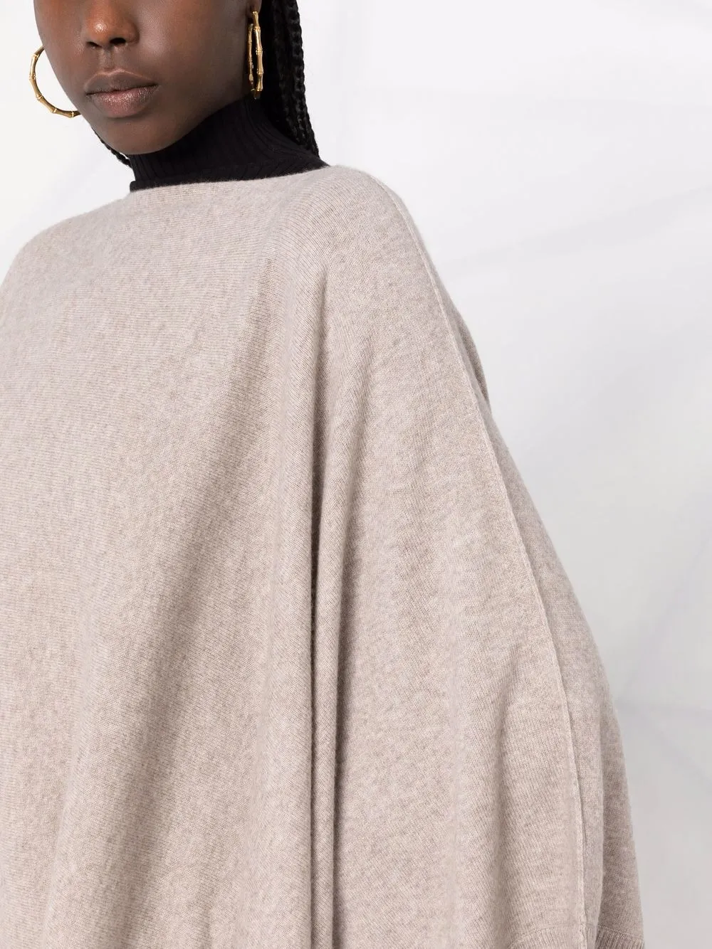 Allude Poncho Cashmere-wool Jumper In Multi