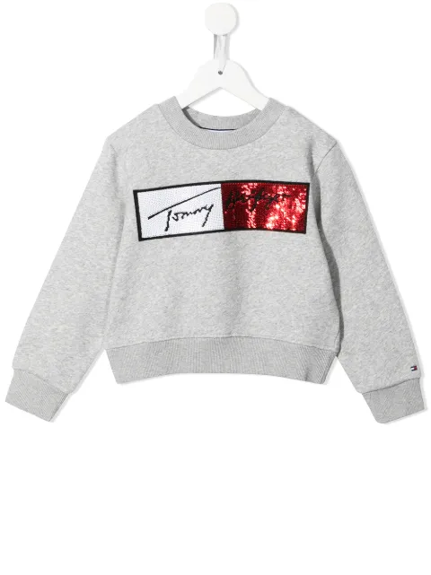 Tommy Hilfiger Junior sequin-embellished cotton sweatshirt