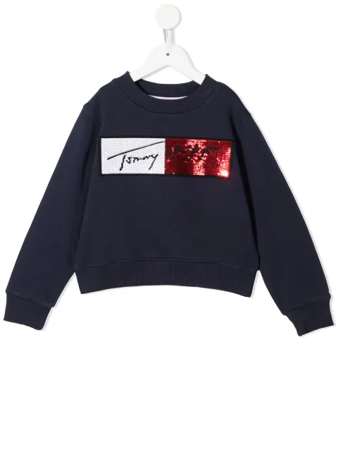 Tommy Hilfiger Junior sequin-embellished cotton sweatshirt