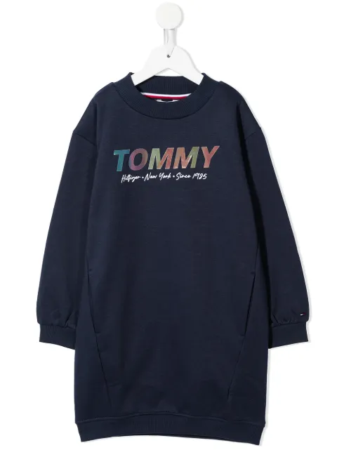 Tommy Hilfiger Junior metallic logo sweatshirt dress