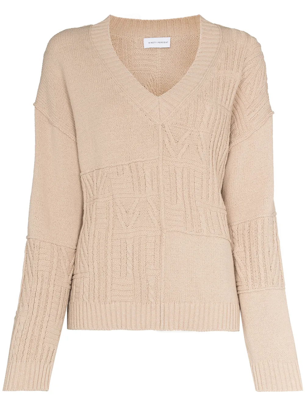

Ninety Percent suéter con diseño patchwork - Neutro