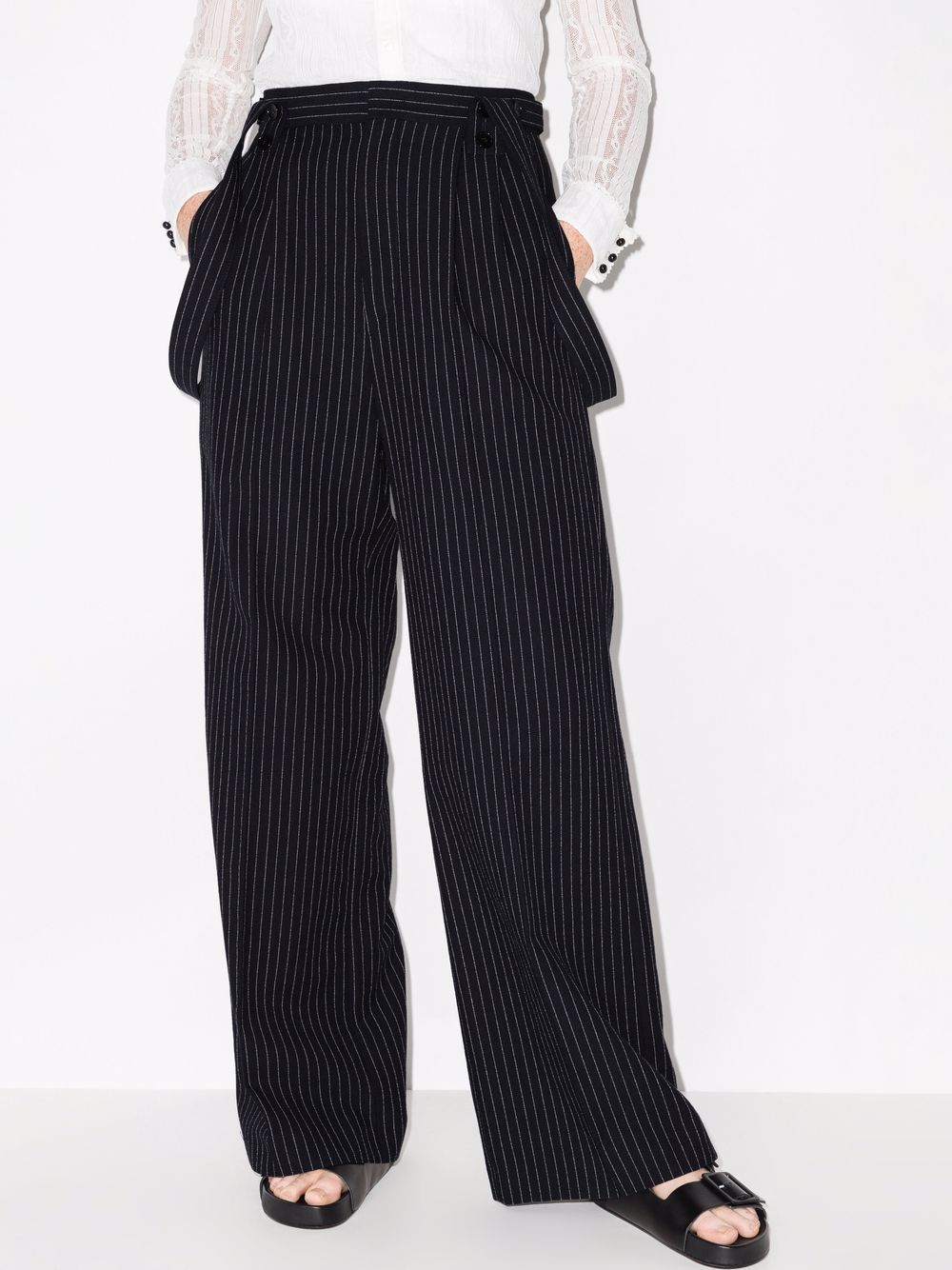 pinstripe high waisted pants