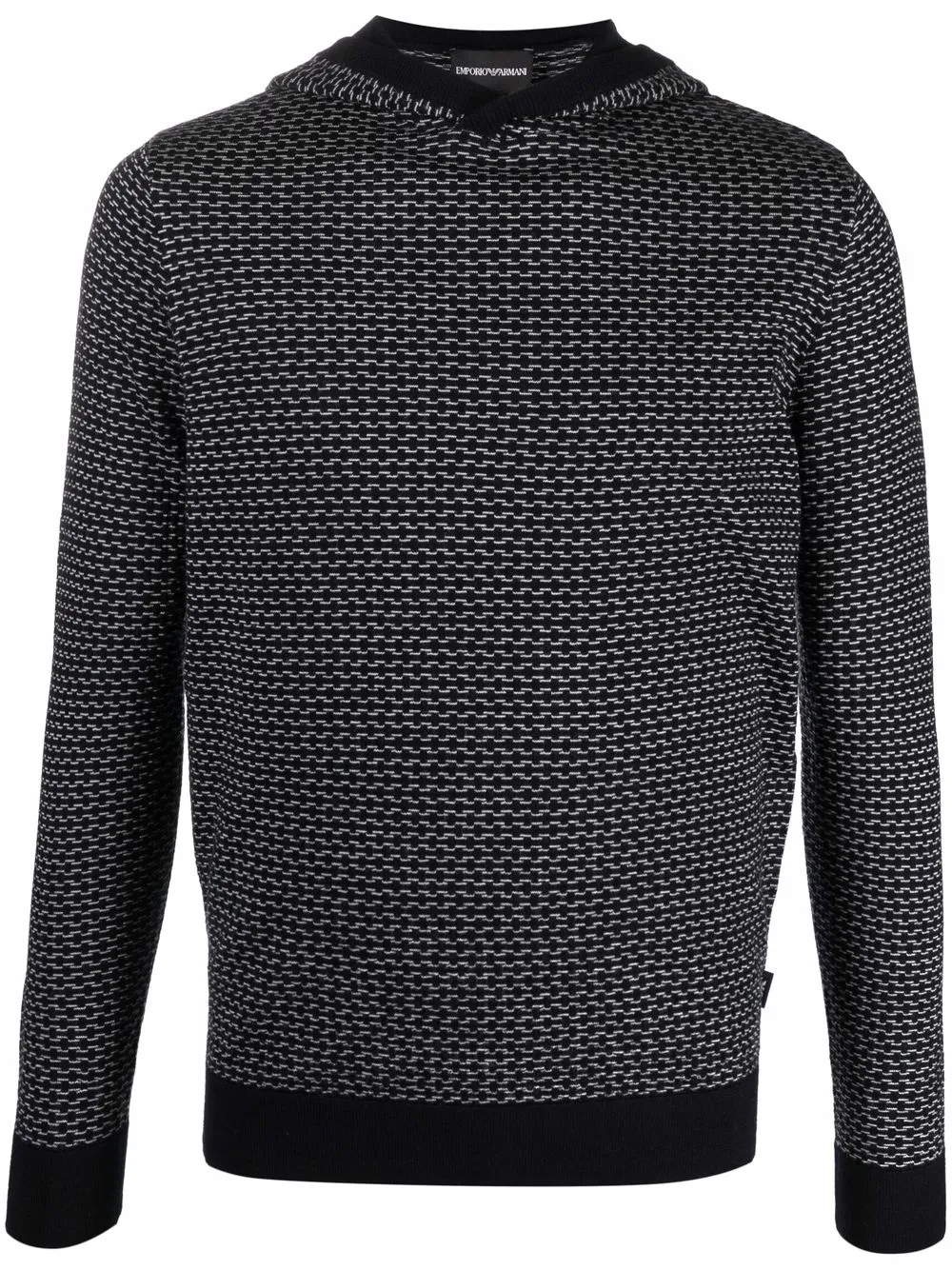 

Emporio Armani patterned hooded jumper - Blue