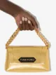 TOM FORD logo-plaque metallic-effect clutch bag