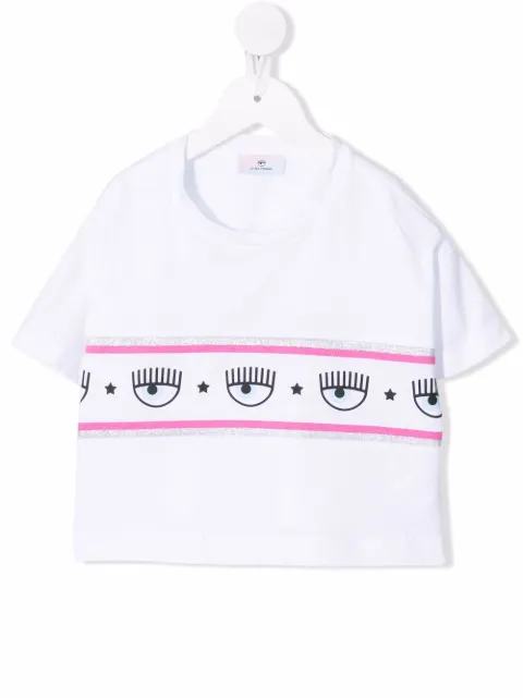 Chiara Ferragni Kids logo-stripe T-shirt