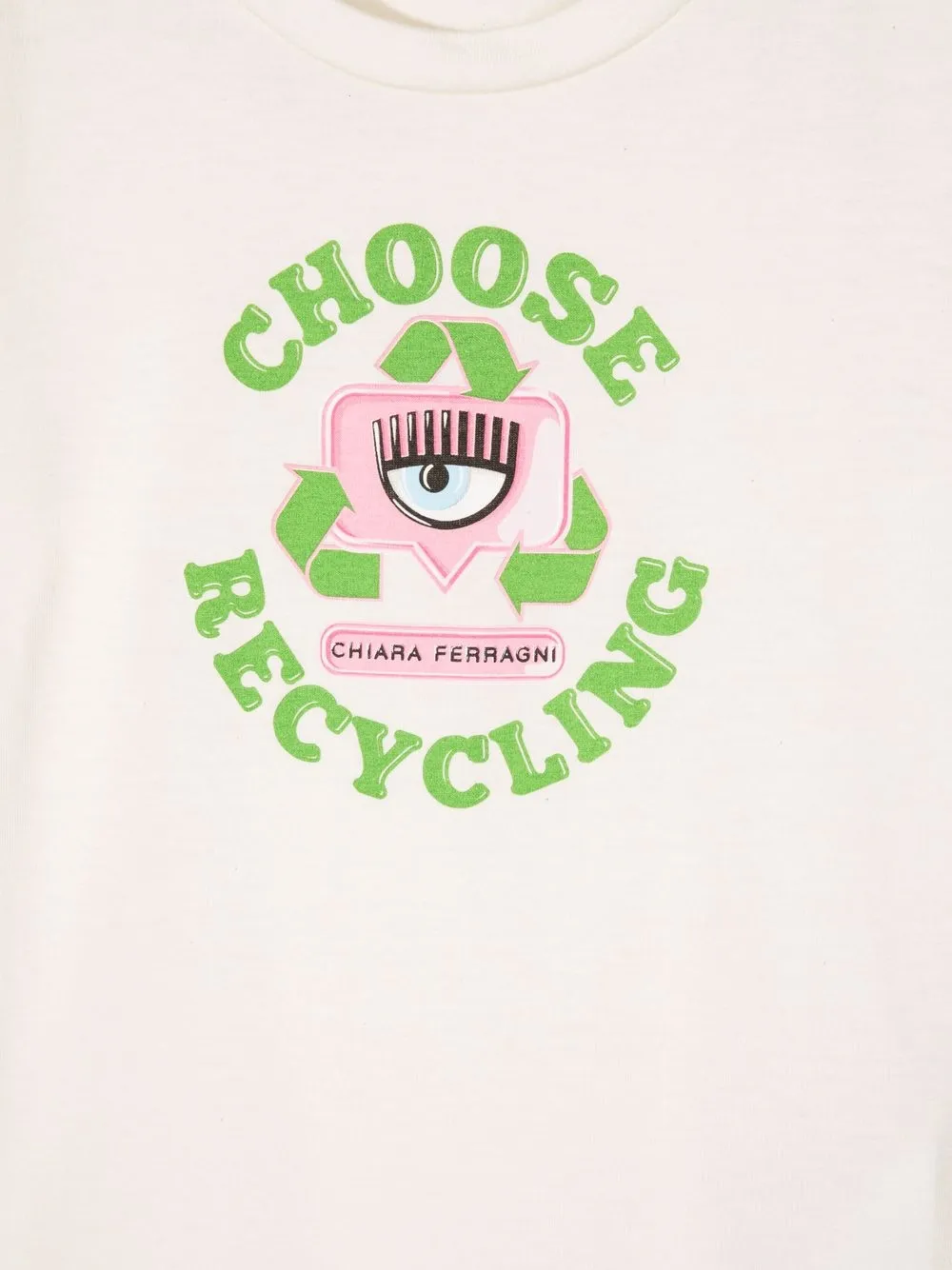 фото Chiara ferragni kids футболка с принтом choose recycling