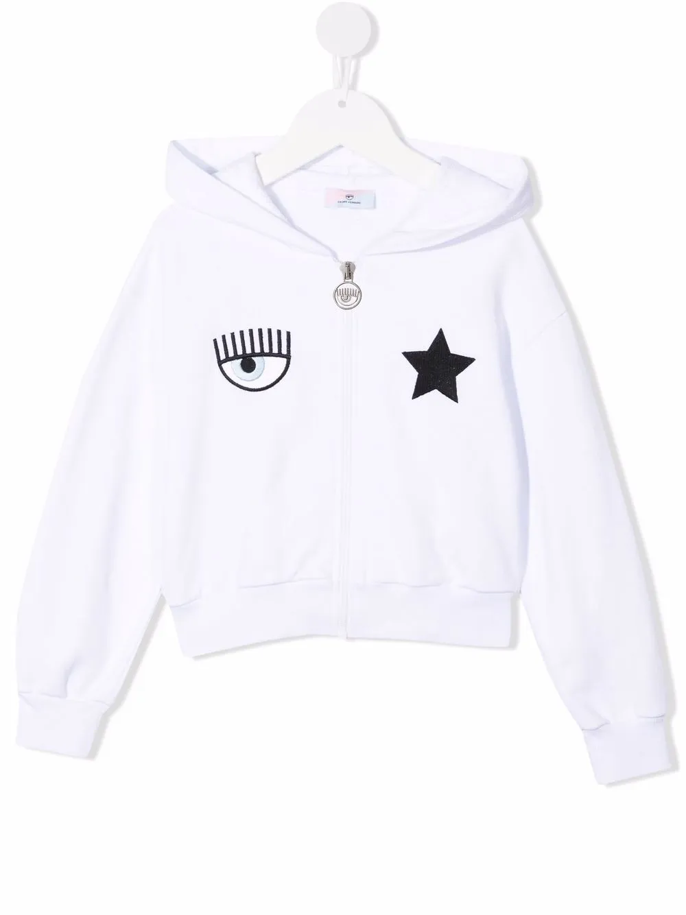 

Chiara Ferragni Kids hoodie con logo bordado - Blanco