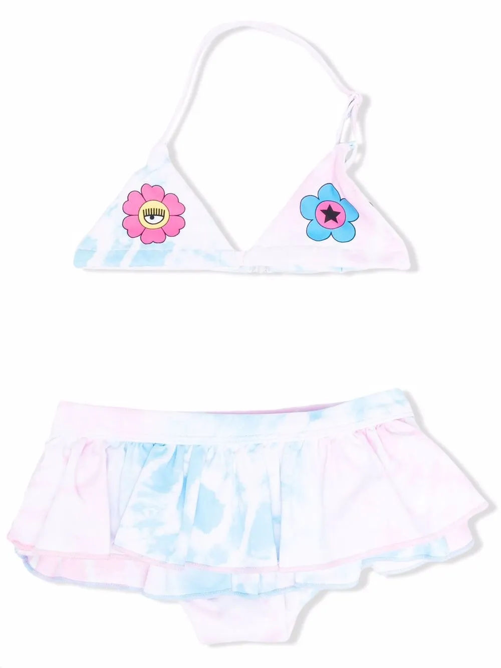 

Chiara Ferragni Kids bikini con estampado tie-dye - Azul