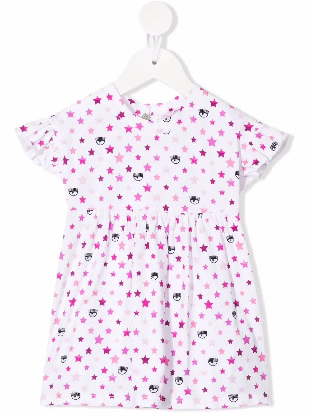 

Chiara Ferragni Kids vestido corto con estampado logomania - Blanco