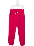 POLO RALPH LAUREN KIDS embroidered-logo track pants - Pink