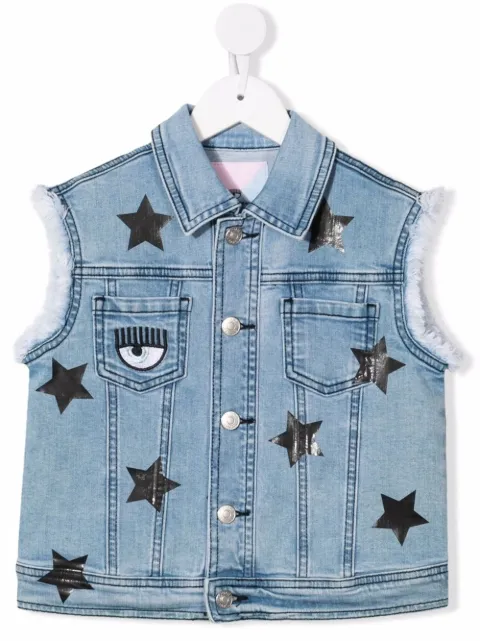 Chiara Ferragni Kids جيليه جينز بطبعة نجمة