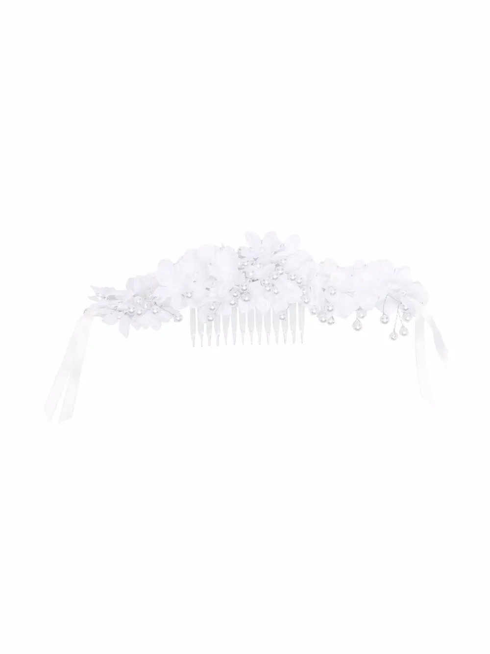 

Monnalisa peal-embellished hair comb - White