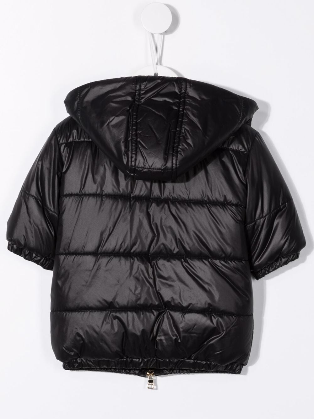 Shop Balmain Padded Hooded Coat In Black