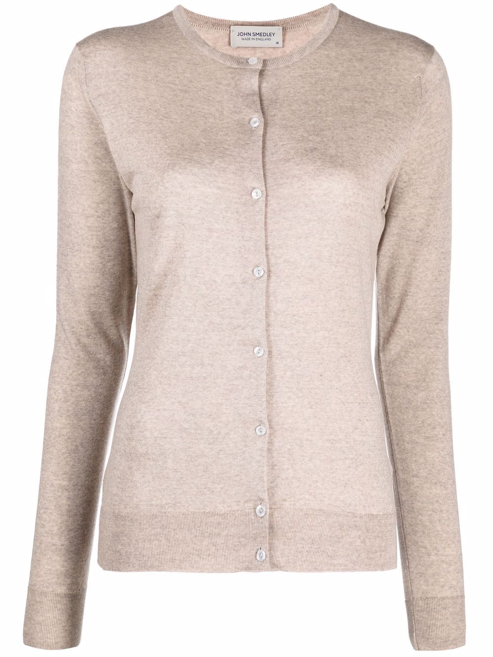 John Smedley Button-up Knitted Cardigan In Nude