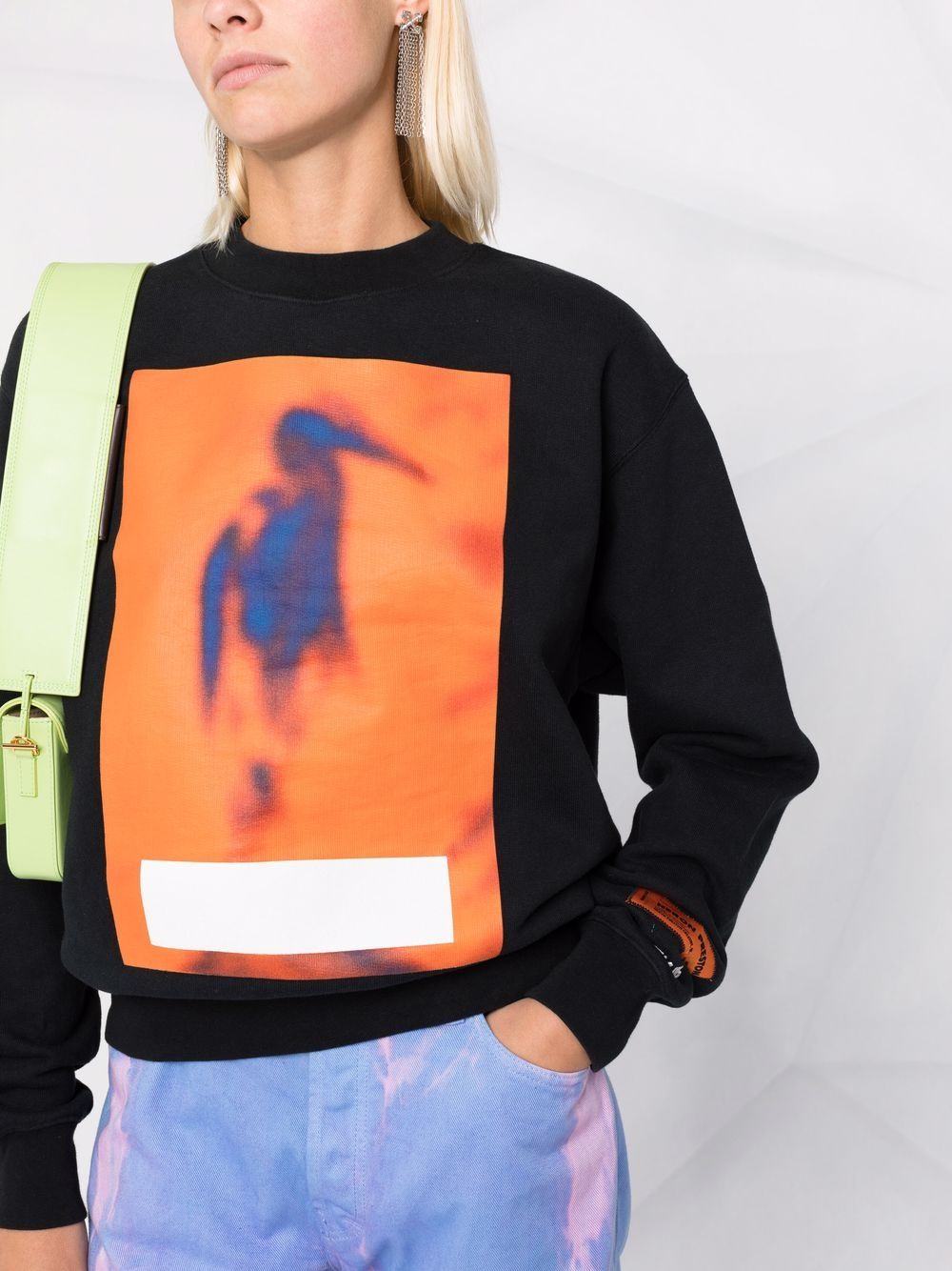 фото Heron preston heron-print cotton sweatshirt