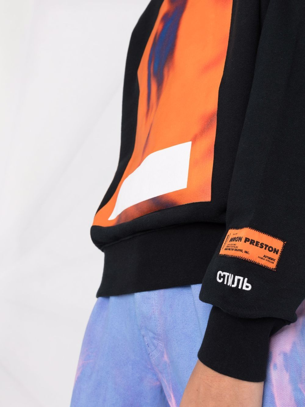 фото Heron preston heron-print cotton sweatshirt