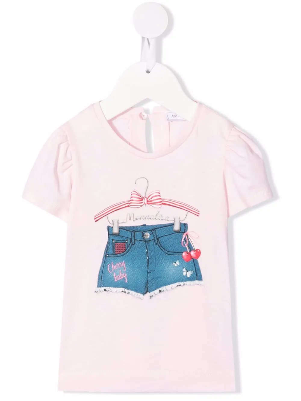 

Monnalisa playera con motivo de shorts - Rosado