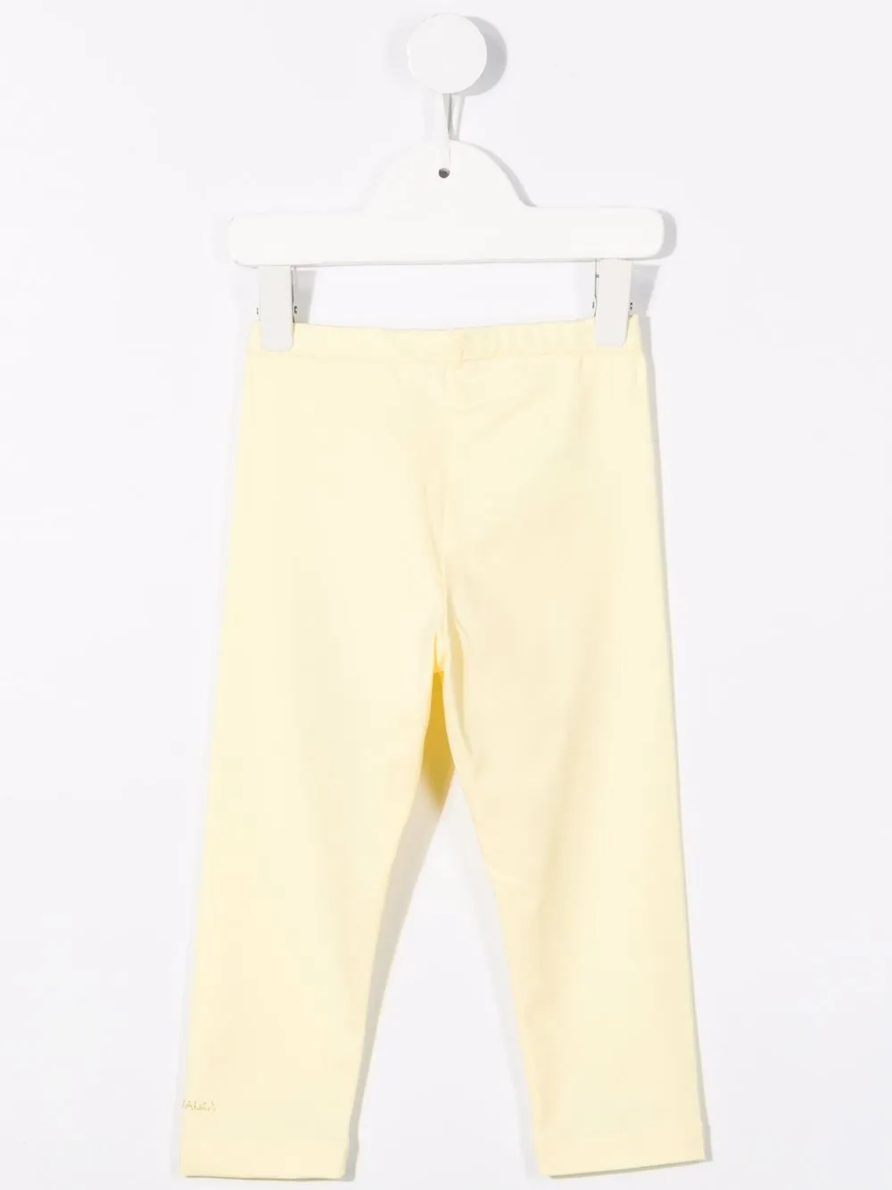 Shop Monnalisa High-rise Fitted Trousers In Yellow