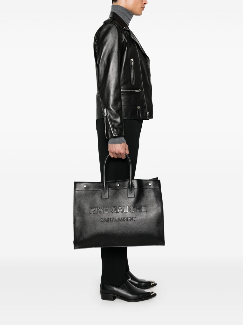 Saint Laurent large Rive Gauche tote bag - Black