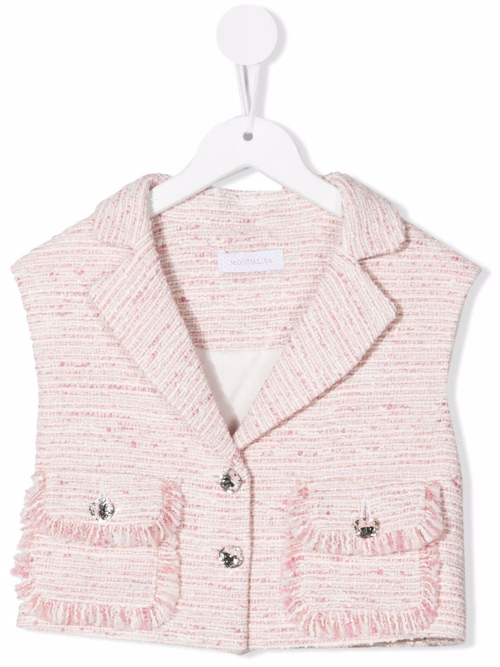 

Monnalisa chaleco de tweed con botones - Rosado