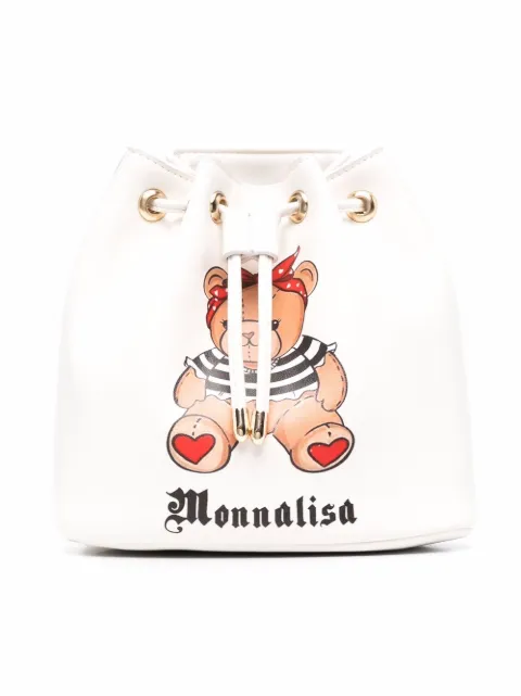 Monnalisa شنطة ظهر جلد صناعي بطبعة تيدي